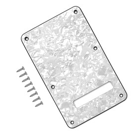 Musiin Speckled white guitar backplate Compatible with Fender ST, with six screws for easy installation, suitable for American/Mexican standard modern Strat electric guitars.