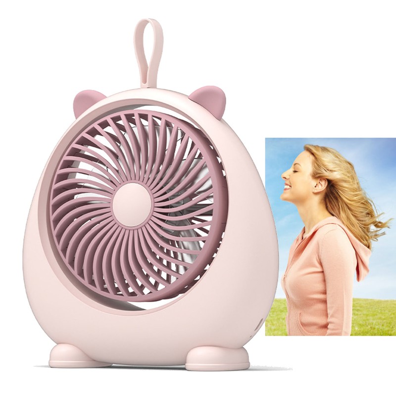 Cat Ear Desk Fan for Student Two Levels Adjustable Large
