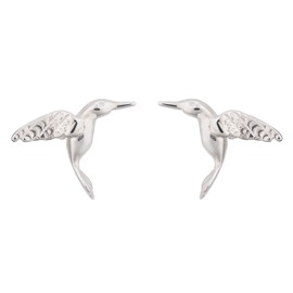 Lily Charmed - 925 Sterling Silver Hummingbird Stud Earrings