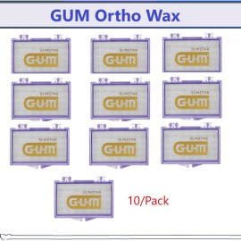 Sunstar Dental Orthodontic Ortho Wax Mint Original Scent For Braces Sunstar Gum, USA - Unflavored, 10/Pack (350 Cubes)