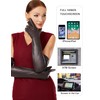 VIKIDEER Warm Soft Long Leather Gloves Women Plush Lined Full