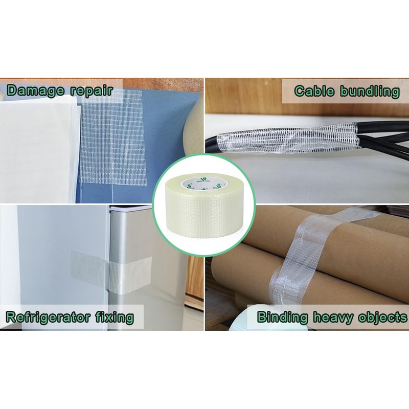 BOMEI PACK Cross Filament Strapping Tape 1 Roll of 6.7