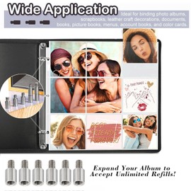 ALLOYGOLD 30 Pieces 13 x 5 mm Stainless Steel Scrapbook Extension Screws Album Extender Post Replacements for Post-Bound Refillable Photo Album