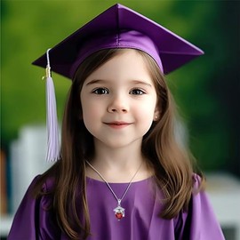 BAOWING Graduation Necklace for Girls Graduation Gifts for Her 2024 Birthstone Pendant Necklace for Teens Girls College High School kindergarten Preschool Graduation Gifts July