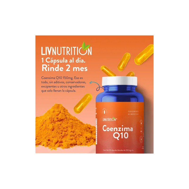 LIV NUTRITION | Coenzima Q10 200 Mg | 60 Cápsulas