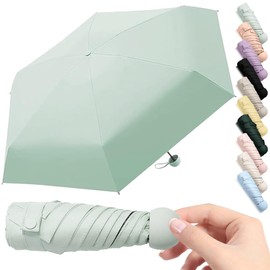 Thryviel Compact Umbrella, Mini Pocket Umbrella, 6 Ribs Pocket Umbrella, UV + Wind Protection, Folding Travel Umbrella - 90 cm Diameter, Ultralight for Travel & Everyday Use, for Men and Women, 03