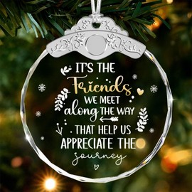 Giftelix Glass Ornament - It's The Friends WE Meet - Christmas Ornaments Friend Gifts for Women - Best Friend Ornaments for Christmas - Tree Decorations - Friendship Gifts for Friends - X-mas Decor