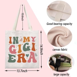 in My Gigi Era Tote Bag Gigi Gift Grandma Reusable Grocery Bag Mother’s Day Gift Gigi Grandmother to Be Gift (Gigi Era)