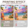 ZTHMOE Fabric 7x5ft Summer Hawaiian Beach Backdrop Tiki Bar Banner