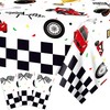 Parrtty Hurrican 2 Pcs Racing Car Plastic Tablecloths, Car Checkered