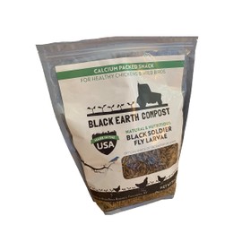 Black Earth Compost Black Solider Fly Larvae 30 OZ - Made in The USA - More Calcium Than Mealworms - High Protein Chicken Treat - All Natural