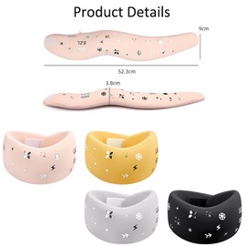 Neck Brace, Soft Memory Foam Cervical Collar Universal Neck Support Brace for Sleeping, Portable Neck Traction Equipment Forward Head Neck Posture Corrector for Women Men Spine Pressure (Gray)
