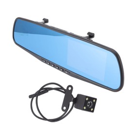 Cámara de Espejo Retrovisor para Coche 4,3 Pulgadas, Cámara de Seguridad Inversa 1080p con Sensor G Integrado, Grabación en Bucle, Monitor LCD de Pantalla Completa, Ideal para Monitoreo de Seguridad