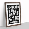 Monochrome City Skyline Abstract No.3 Framed Print for Living Room