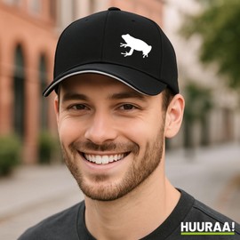 Huuraa Cappy Hat Frog Toad Silhouette Gift Frog Toad Gift Idea, Black/Light Grey, Unit size
