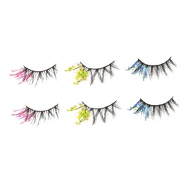 Outanaya 3pairs Lashes Glitter False Eyelashes Long Strip Lashes for Women Girls Party Club Daily Life