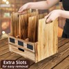 Eorbow Wooden Desk File Organizer, Desktop Document Folder Holder with