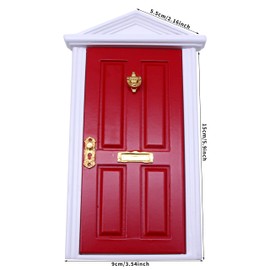 Wooden Gnome Door Christmas Decoration Mini Wooden Elves Door Red Pink Blue Doll House Furniture Decoration Accessories Door Opening