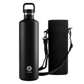 Healter 1.75 litre Insulated Water Bottle Stainless Steel Double Wall Large Insulated Bottle(12 hrs hot & 24hrs Cold) Leakproof Metal Water Bottle for Fitness and Outdoor Sports(Black)