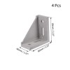 sourcing map Corner Bracket Gusset, 80mm x 80mm for 4040