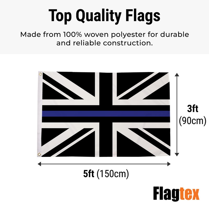 Flagtex Union Jack Thin Blue Line Flag 5ft x 3ft