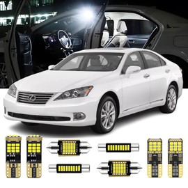 AENVTOL 14 Pieces Interior LED Lights Kit Compatible for ES350 2007 2008 2009 2010 2011 2012 White 6000K LED Interior Bulbs Replacement Package + License Plate Lights, Install Tool