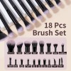 18 Set De Brochas Para Maquillaje Profesional +estuche +caja Color