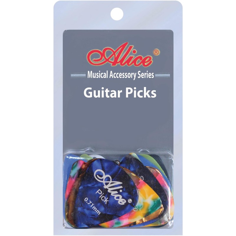 12 Assorted Colour Celluloid Guitar Picks (0.71 mm)
