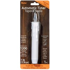 Darice Battery Operated LED Taper Candle White - 1200 Hour Life - 7 inches, 6 Pack