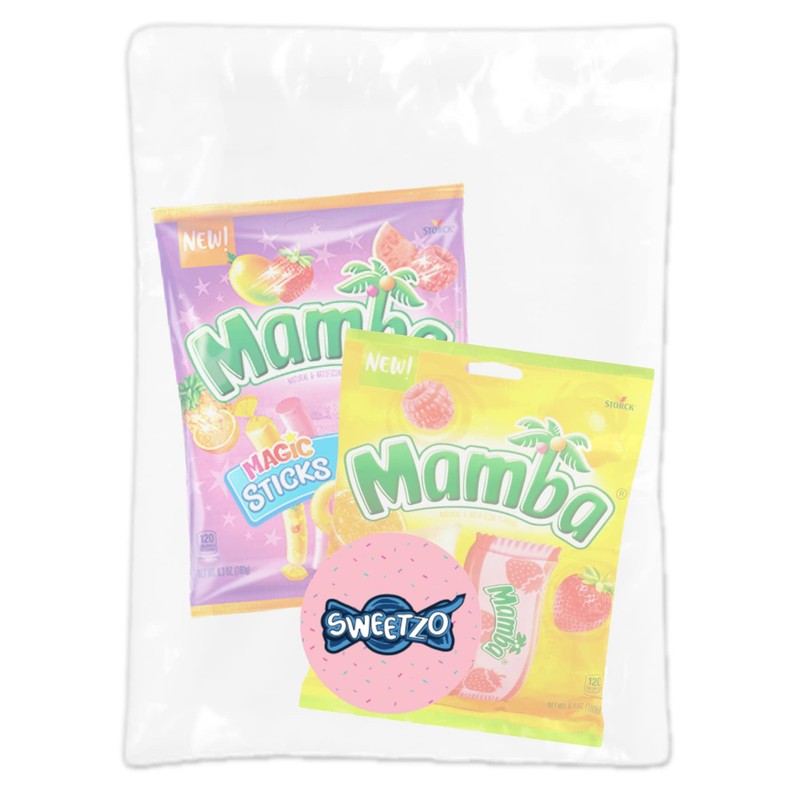 Mamba Candy Strips and Fruit Chew Sticks, Individually Wrapped Fruit
