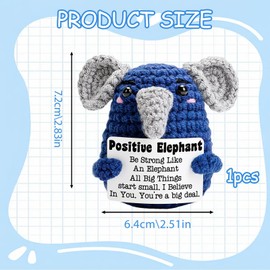 STIFFENERS Elephant Gifts for Women, emotional support gift, Emotional Support Elephant Plush, Good Gift for Birthday, Office Desk Decor, Travel Companion