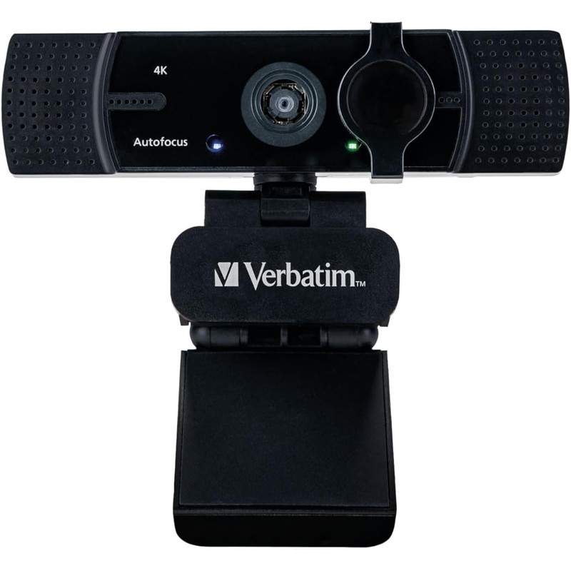 Verbatim Webcam con micrófono e iluminación, cámara Externa para Ordenador