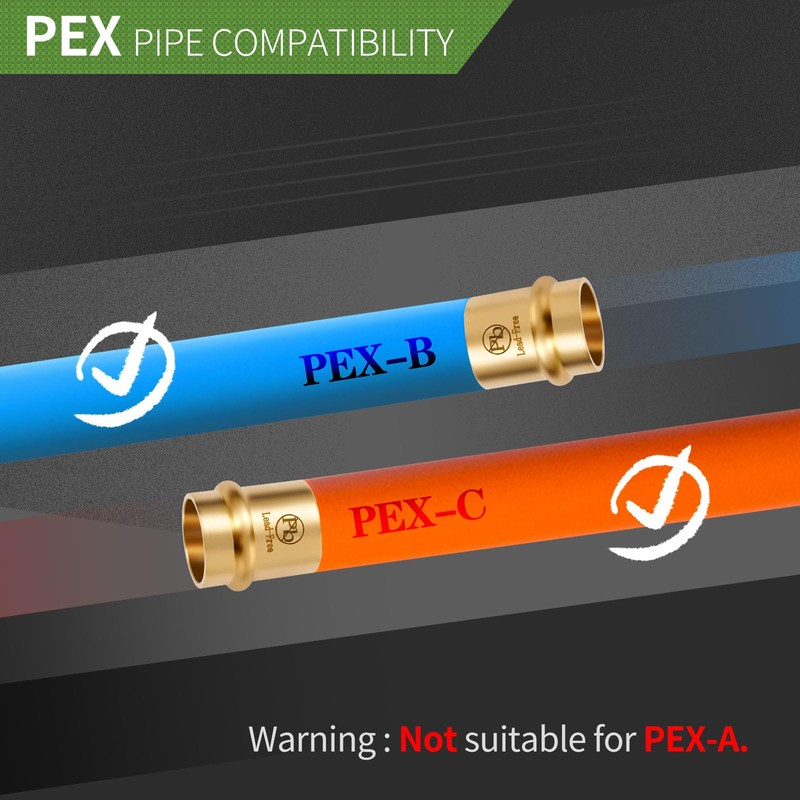 Litorange 10 Pack Lead-Free 1/2" Copper to PEX Adapter, 1/2"