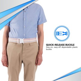 NYOrtho Plastic Buckle Gait Belt - Adjustable Machine Washable Strong and Durable Material Latex Free, Natural, 54"