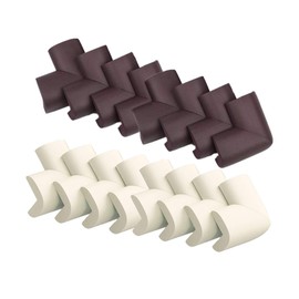 16 Pcs Protector de Esquinas Bebes y Niños Protecciones para bebés, Espuma Suave Protectores de Seguridad para Mesas Esquina y Aualquier Tipo de Muebles Anti-colisión Esquineras Cojines Protectores (8 Marrón + 8 Blanco)