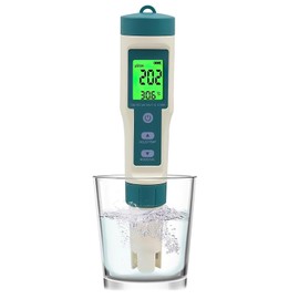 OBEST 8 in 1 Digital Water Quality Tester, TDS Meter/PH//EC/Salinity/Temp Meter, 0.01 Resolution High Accuracy Pen Type Tester for Pool, Aquarium, Sea Water Salinity, Drinking Water, Spas