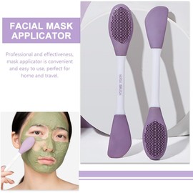 Depurador de silicona para la cara doble cabezal, aplicador de mascarilla y exfoliante, reutilizable, seguro para todo tipo de piel, ideal para uso en casa y viajes