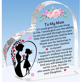 TTOVEN Mum Gifts from Daughter Mum Plaque Mothers Day Birthday Gifts for Mum