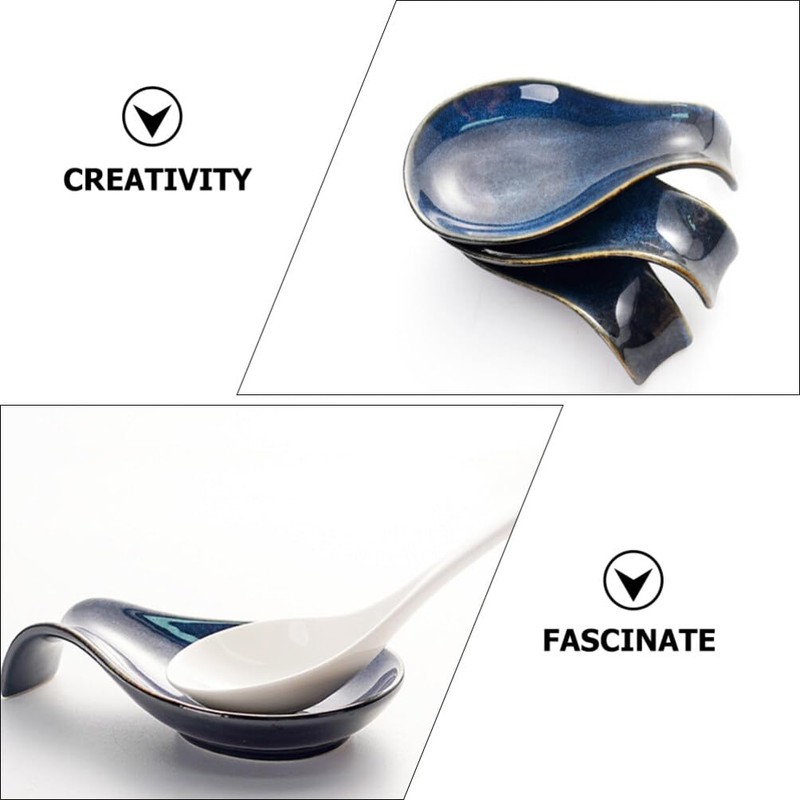 SHERCHPRY Spoon Holder for Kitchen Counter, Large Ceramic Spoon Holder,