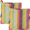 REDBEST Pot Holder Stripes Pack of 2 Cotton Colourful Size