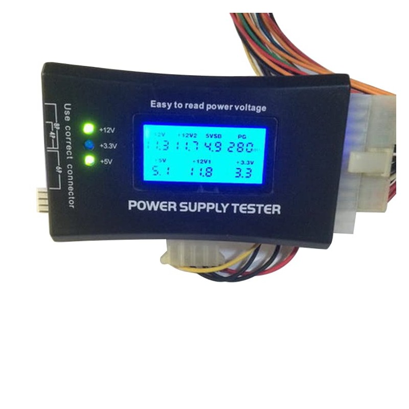 WANGCL LCD display PC Power Supply Tester 20/24 Pin Psu