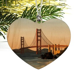 GRAPHICS & MORE Golden Gate Bridge San Francisco Heart Love Wood Christmas Tree Holiday Ornament