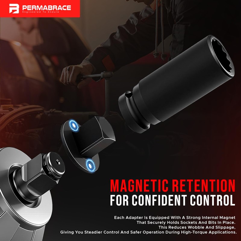 4-Piece Low Profile Impact Socket Adapter Set - Drive Size