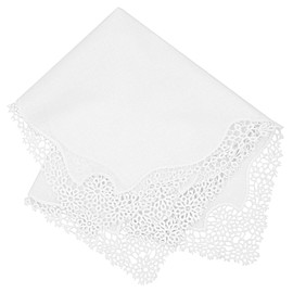 Milesky Bridal Wedding Crochet Lace Handkerchief Premium 60S Cotton (CH03)
