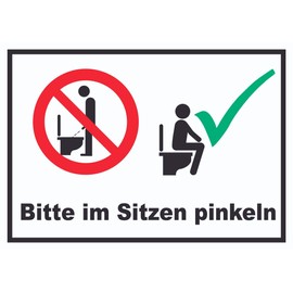 HB-Druck Bitte im Sitzen pinkeln Sign A5 (148 x 210 mm)