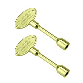Opzour 2 Packs Universal Gas Valve Key Fit 1/4" and 5/16" Gas Valve Stems, Replacement Gas Key for Gas Fire Pits and Fireplaces Turn Ball Valve, Polished Gold