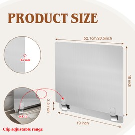 Ferraycle 2 Packs Stainless Steel Fryer Splash Guard Commercial Side Stove Splash Splatter Guard for Stop Oil from Splattering(20-1/2)