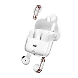 Two Pairs of Dual Touch Wireless Audio Earphones, LED Display Couple Earbuds, Bluetooth 5.4 Deep Bass Sound in Ear Earphones, for Couples Two Person (White)