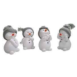 khevga Christmas decoration decorative figures, snowman in 4 sizes, approx. 6 x 6 x 11 cm.