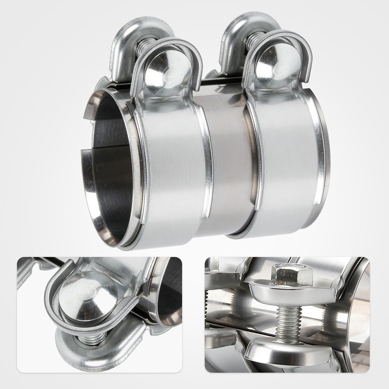 QBselecar 2 Inch (51mm) Universal Muffler Band Clamp, Stainless Steel